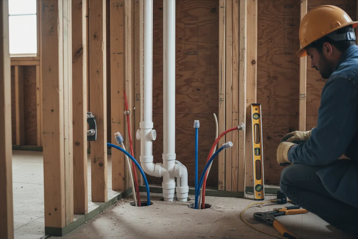 Drain and supply rough-in during Garbage Disposal Repair in Hawley